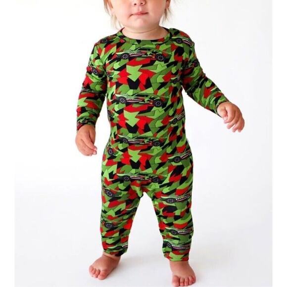 Posh Peanut Mattel Bamboo Muscle Hot Wheels Green Romper 18-24 months Racing - Picture 1 of 8
